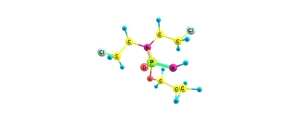 环磷酰胺分子结构上白色孤立 — 图库照片