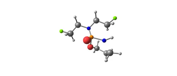 Cyklofosfamid molekylstruktur isolerad på vit — Stockfoto