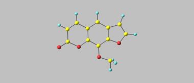 Gri izole Methoxsalen moleküler yapısı