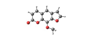 Methoxsalen moleküler yapısı üzerinde beyaz izole