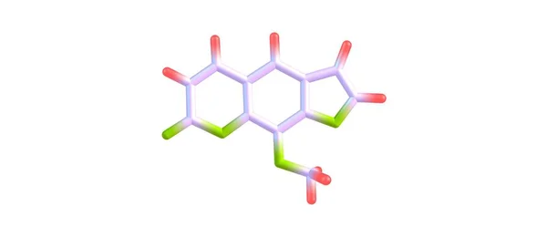 Moleculaire structuur Methoxsalen geïsoleerd op wit — Stockfoto