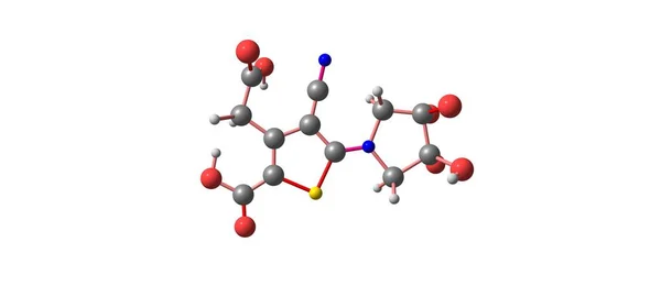 Estructura molecular del ácido ranélico aislada en blanco — Foto de Stock