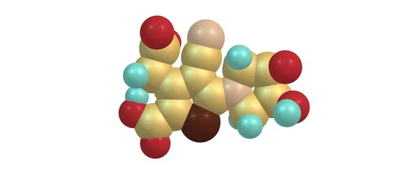 Ranelic 酸分子结构上白色孤立 — 图库照片