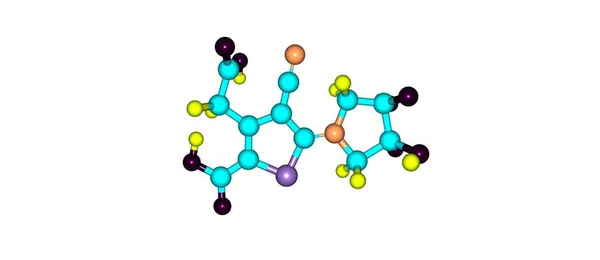 Estrutura molecular do ácido aleatório isolado em branco — Fotografia de Stock