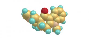 Ondansetron moleküler yapısı üzerinde beyaz izole