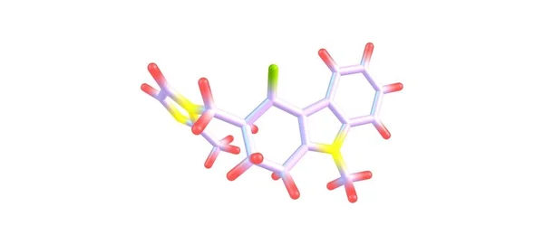Estructura molecular de Ondansetron aislada en blanco — Foto de Stock