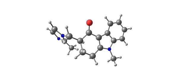 Estructura molecular de Ondansetron aislada en blanco — Foto de Stock