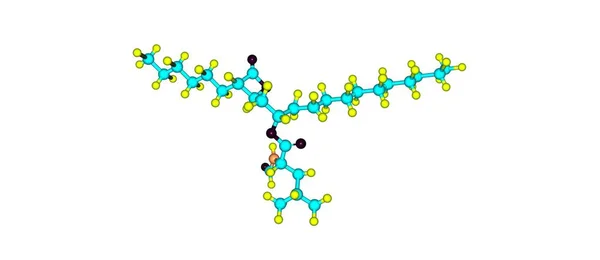 Moleculaire structuur Orlistat geïsoleerd op wit — Stockfoto