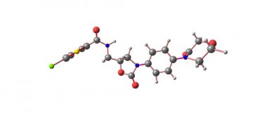 Rivaroxaban moleküler yapısı üzerinde beyaz izole