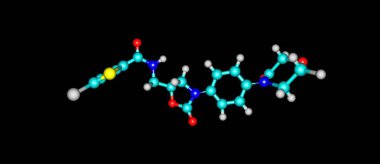 Siyah izole Rivaroxaban moleküler yapısı