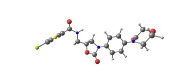 Rivaroxaban moleküler yapısı üzerinde beyaz izole
