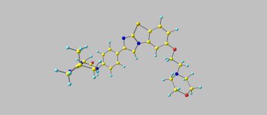 Gri izole Quizartinib moleküler yapısı