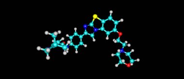 Siyah izole Quizartinib moleküler yapısı