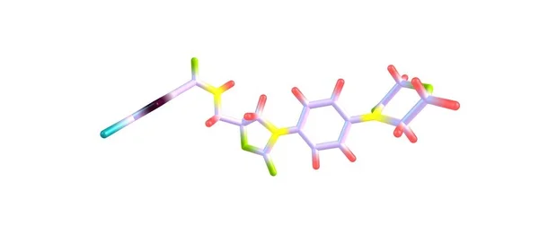 Rivaroxaban moleküler yapısı üzerinde beyaz izole — Stok fotoğraf