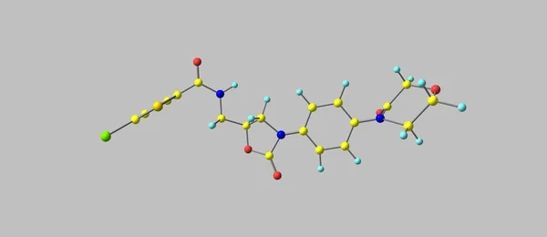 Estructura molecular de Rivaroxaban aislada en gris — Foto de Stock