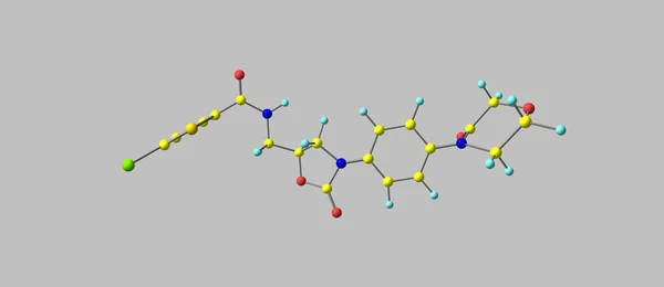 Rivaroxaban molekuláris szerkezete elszigetelt szürke — Stock Fotó