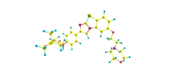Quizartinib structure moléculaire isolée sur blanc — Photo