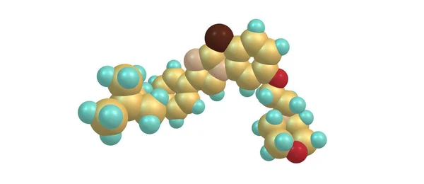 白で隔離 Quizartinib 分子構造 — ストック写真