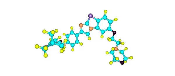 Quizartinib 分子结构在白色分离 — 图库照片