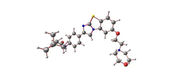 Moleculaire structuur Quizartinib geïsoleerd op wit — Stockfoto