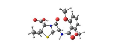 Meticillin moleküler yapısı üzerinde beyaz izole