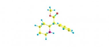 Metifenol moleküler yapısı üzerinde beyaz izole