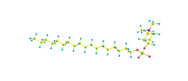 Estrutura molecular perifosina isolada em branco — Fotografia de Stock