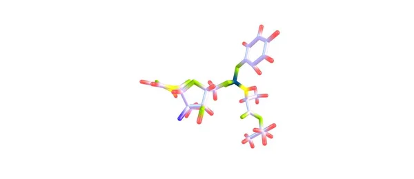 Sofosbuvir 分子结构在白色分离 — 图库照片