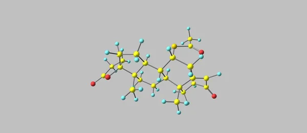 Estrutura molecular da espironolactona isolada em cinza — Fotografia de Stock