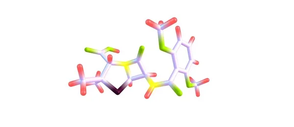 Meticillin moleküler yapısı üzerinde beyaz izole — Stok fotoğraf