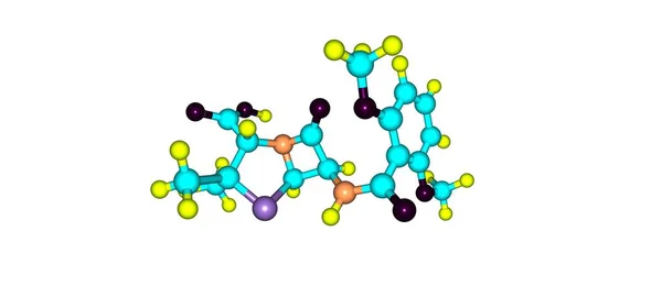 Meticillin 분자 구조 흰색 절연 — 스톡 사진