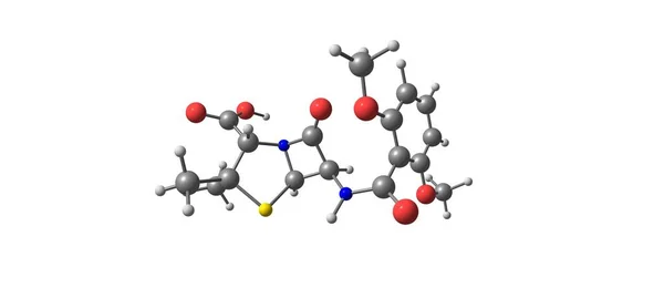 Estructura molecular de meticilina aislada en blanco —  Fotos de Stock