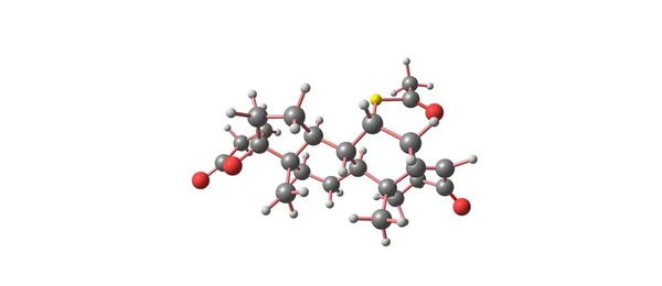 螺内酯分子结构在白色上分离 — 图库照片