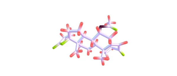 Estrutura molecular da espironolactona isolada no branco — Fotografia de Stock