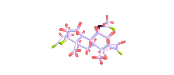 Spironolactone structure moléculaire isolée sur blanc — Photo