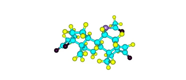 Σπειρονολακτόνη μοριακή δομή που απομονώνονται σε λευκό — Φωτογραφία Αρχείου
