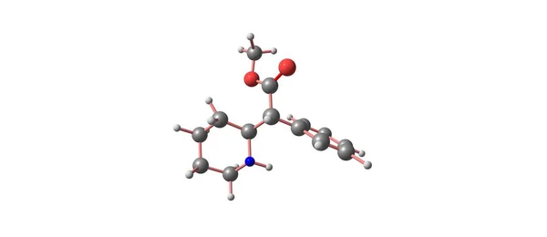 Structure moléculaire du méthylphénidate isolée sur blanc — Photo