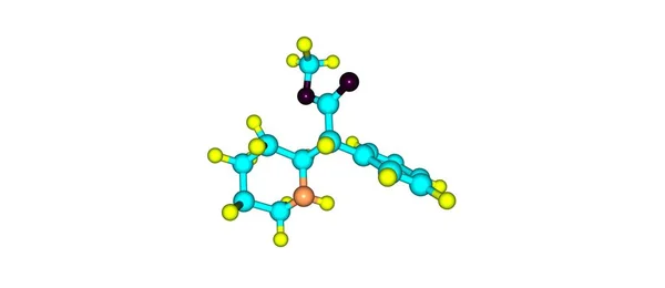 Methylfenidát molekulární struktura izolované na bílém — Stock fotografie