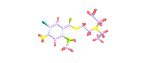 Metoclopramid molekulare Struktur isoliert auf weiß — Stockfoto