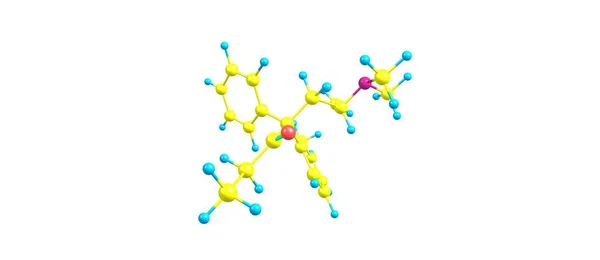 美沙酮分子结构在白色分离 — 图库照片