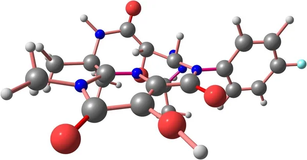 Estructura molecular de Raltegravir aislada en blanco —  Fotos de Stock