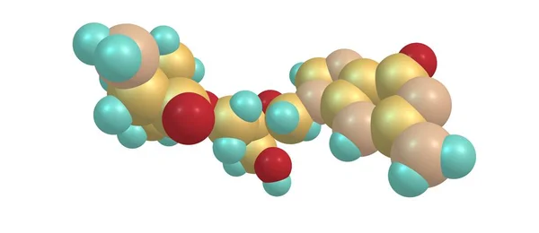 Valganciclovir moleküler yapısı üzerinde beyaz izole — Stok fotoğraf