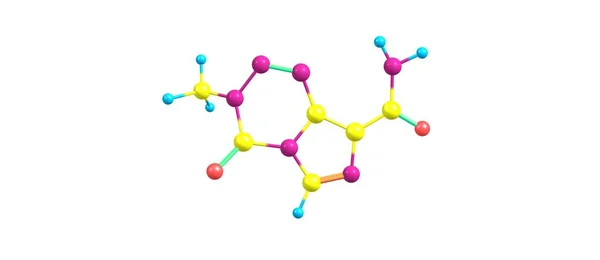 Estrutura molecular da emozolomida isolada sobre o branco — Fotografia de Stock