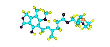 Mycophenolic asit moleküler yapısı üzerinde beyaz izole