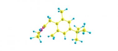 Xylometazoline moleküler yapısı üzerinde beyaz izole