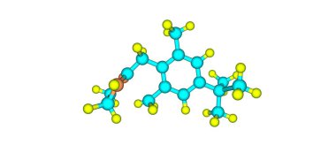 Xylometazoline moleküler yapısı üzerinde beyaz izole