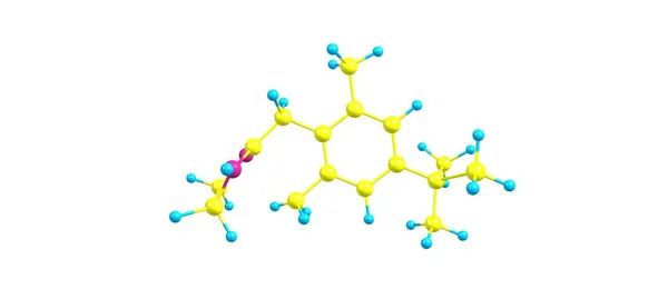 Structure moléculaire de la xylométazoline isolée sur blanc — Photo