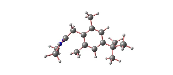 Estrutura molecular da xilometazolina isolada sobre branco — Fotografia de Stock