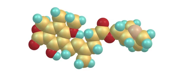 Kwas mykofenolowy struktury molekularnej, na białym tle — Zdjęcie stockowe
