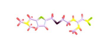 Ranitidine molecular structure isolated on white clipart